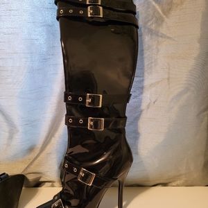 Black bondage sexy Boots